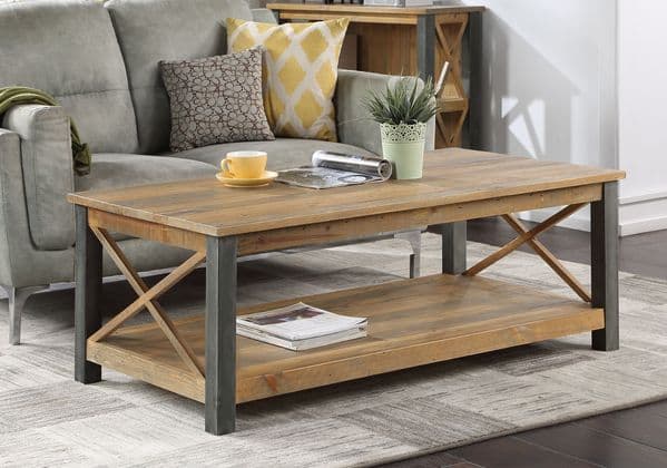 Urban Elegance Extra Large Coffee Table|Large coffee table with magazine shelf.
